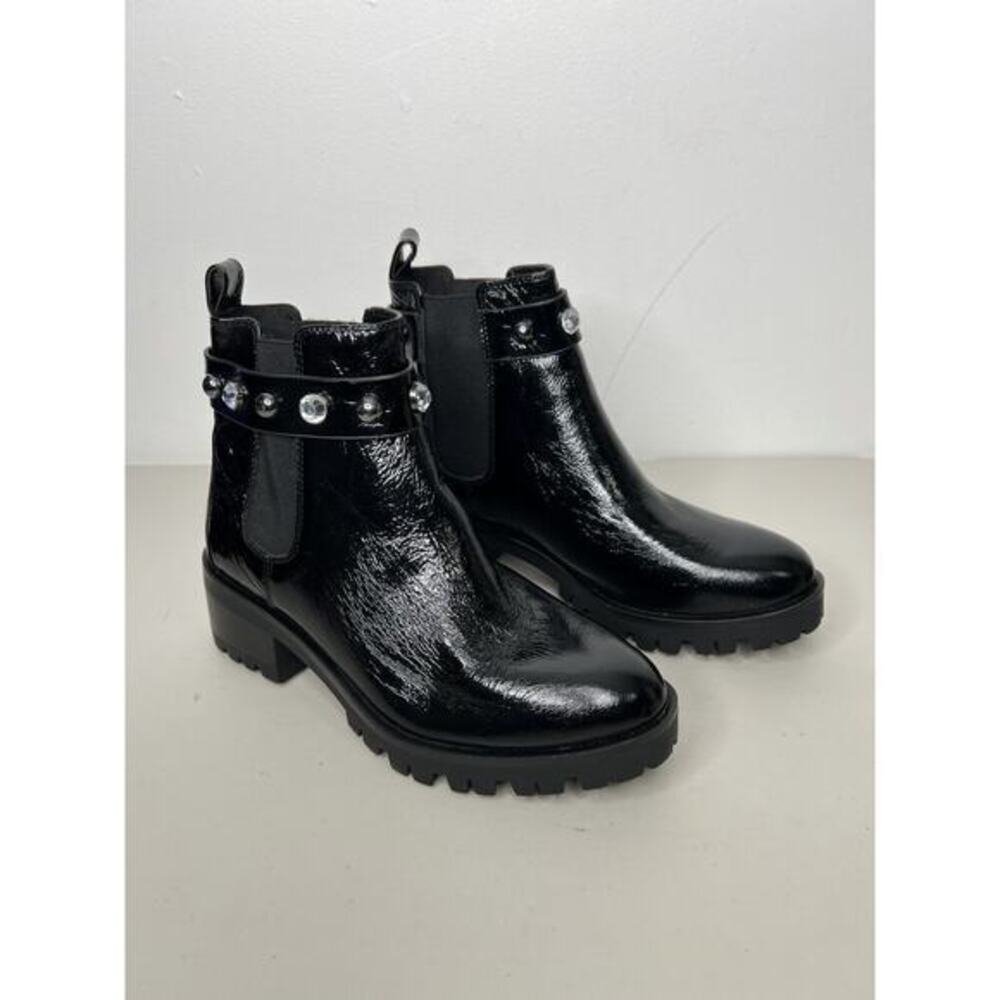 Karl Lagerfeld Paris Women’s Porshay Black Lug Sole Bootie Size 8